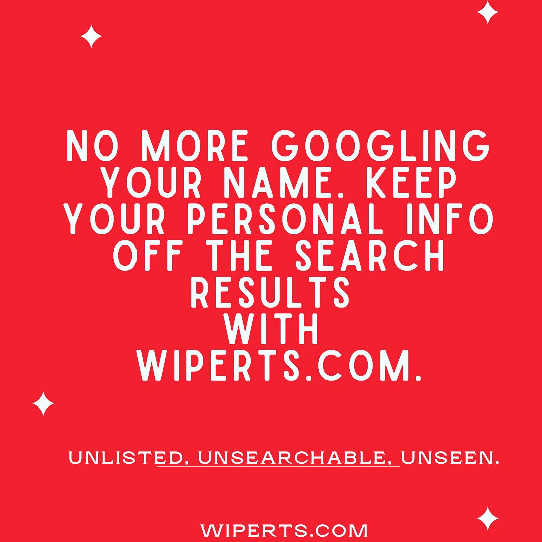 Bold text in image stating 'No more Googling your name, keep your personal info off the web' - A call to action for web privacy