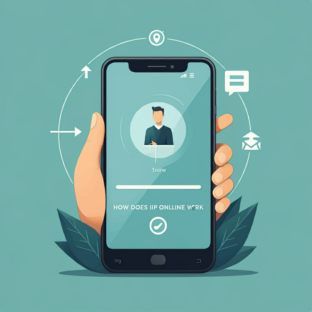 Illustration of a smartphone displaying a digital profile with a focus on IP address tracing and online activity, symbolizing how IP tracking works.