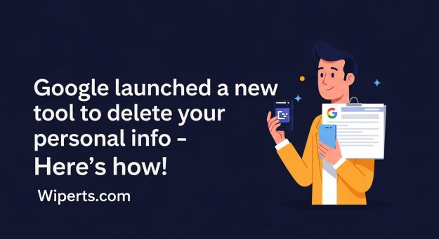 A graphic explaining how to use Google's new tool to delete personal information, from Wiperts.com.